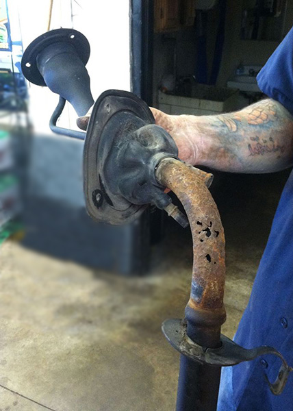 Rusted gas filler tube